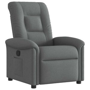 vidaXL Poltrona Reclinabile in Tessuto Grigio Scuro