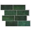 vidaXL Piastrella subway 10 pz Verde Scuro 29 x 21 cm