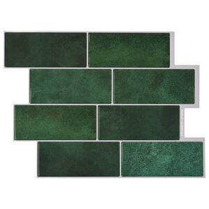 vidaXL Piastrella subway 10 pz Verde Scuro 29 x 21 cm