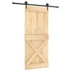 vidaXL Porta scorrevole Naturale e Nero 90 x 210 cm