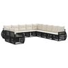 vidaXL Set Divano da Giardino 11 pz Nero e Bianco Crema polyrattan