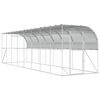 vidaXL Gabbia per Polli Contro il Muro Argento 600 x 150 x 215 cm