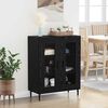vidaXL Credenza Rovere Nero 69,5 x 34 x 90 cm Legno multistrato