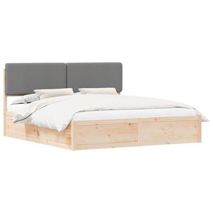 vidaXL Letto con Testiera Rivestita Grigio chiaro 180 x 200 cm