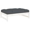 vidaXL Poggiapiedi da Giardino 120x80 cm Legno Massello di Pino Bianco
