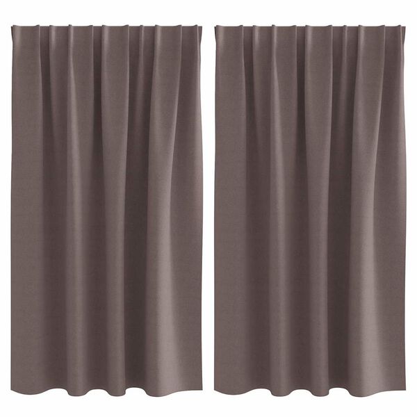 vidaXL Tende Blackout con Anelli 2 pcs Marrone Scuro 140 x 140 cm