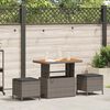 vidaXL Set da Pranzo per Giardino Grigio Poly Rattan