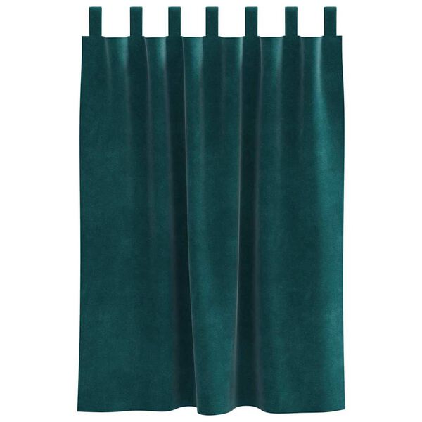 vidaXL Tende oscuranti 2 pcs Verde Scuro 140 x 140 cm Velluto