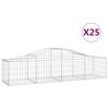 vidaXL Cesti Gabbioni ad Arco 25 pz 200x50x40/60 cm Ferro Zincato