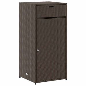vidaXL Armadietto Portaoggetti Giardino Marrone 55x55x111cm Polyrattan