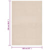 vidaXL Tappeto Lavabile Soffice Pelo Corto 160x230cm Antiscivolo Beige