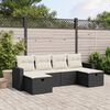 vidaXL Set Divano da Giardino 6 pz con Cuscini Nero in Polyrattan