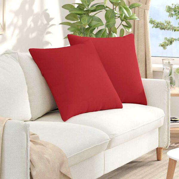 vidaXL Cuscini da Divano 2 pcs Rosso 80 x 80 cm Tessuto