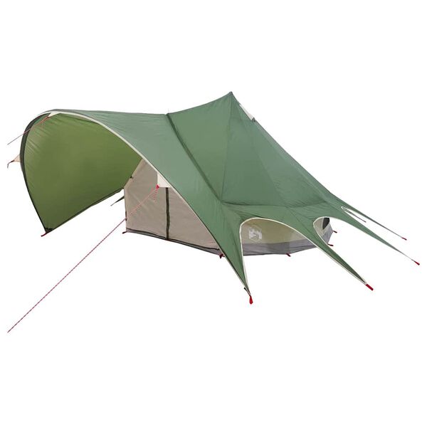 vidaXL Tenda Teepee con tetto Verde e Grigio 600 x 600 x 347 cm