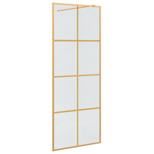 vidaXL Parete Doccia Walk-in Oro 80 x 195 cm vetro temperato