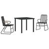 vidaXL Set da Pranzo per Giardino 3 pcs Nero