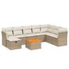 vidaXL Set Divano da Giardino 9 pz con Cuscini Beige in Polyrattan