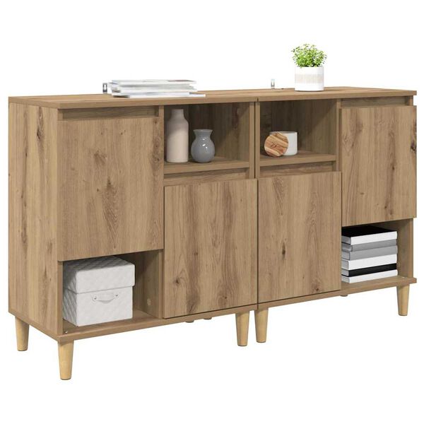 vidaXL Sideboards 2 pcs Rovere artigianale 60 x 35 x 70 cm