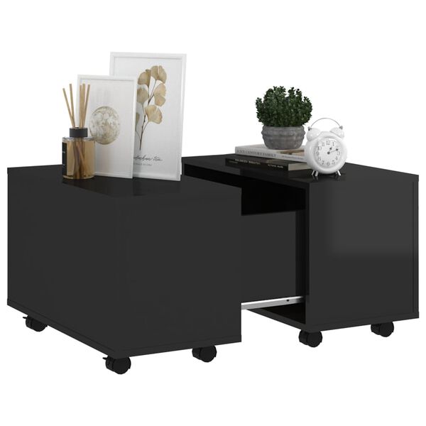 vidaXL Tavolino da Salotto Nero Lucido 60x60x38 cm Legno Multistrato