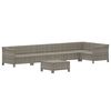 vidaXL Set Divani da Giardino 7 pz con Cuscini in Polyrattan Grigio