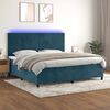 vidaXL Letto a Molle con Materasso e LED Blu Scuro 200x200 cm
