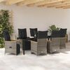 vidaXL Set da Pranzo per Giardino con cuscino 7 pcs Grigio polyrattan