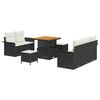 vidaXL Set Divano da Giardino 8 pcs Nero polyrattan