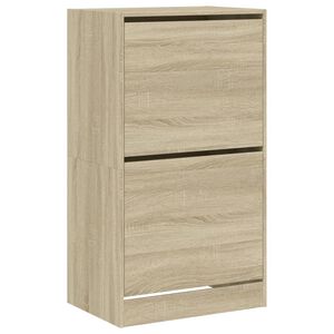 vidaXL Scarpiera 2 Cassetti Ribaltabili Rovere Sonoma 60x42x108 cm