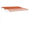 vidaXL Tenda da Sole Retrattile Manuale Pali 4,5x3,5 m Arancio Marrone