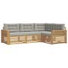 vidaXL Set di divani da esterno 4 pz Bianco e Grigio Chiaro Poliestere