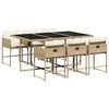 vidaXL Set da Pranzo da Giardino 7 pz con Cuscini Beige in Polyrattan
