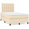 vidaXL Giroletto a Molle con Materasso Crema 120x200 cm in Tessuto