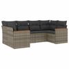 vidaXL Set Divano da Giardino 6 pz con Cuscini Grigio in Polyrattan