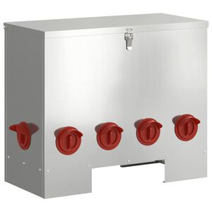 vidaXL Feeder per pollo Argento 60,5 x 29 x 51 cm Acciaio zincato
