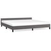 vidaXL Giroletto con Testiera senza Materasso Grigio 200x200 cm