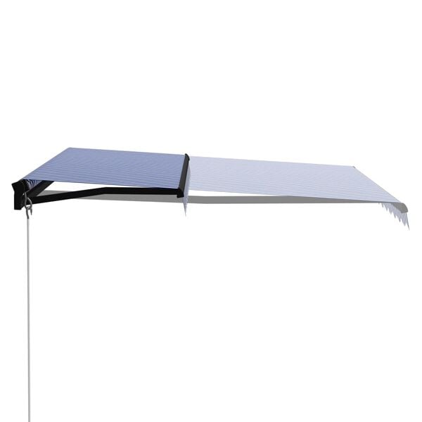 vidaXL Tenda da Sole Retrattile Manuale 300x250 cm Blu e Bianca