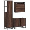 vidaXL Set Mobili da Bagno 3 pz Rovere Marrone in Legno Multistrato