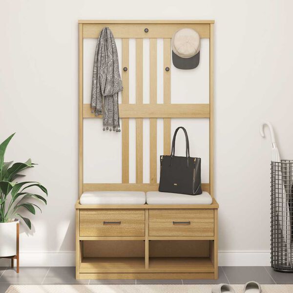 vidaXL Albero da Ingresso SANDNES 87x40x159,5 cm in Legno di Pino