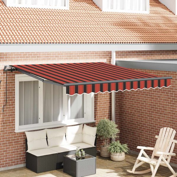 vidaXL Tenda Retrattile arancione e marrone 300 x 250 cm