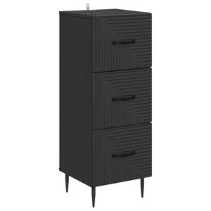 vidaXL Mobile con Cassetti Nero 33 x 34,5 x 89,5 cm