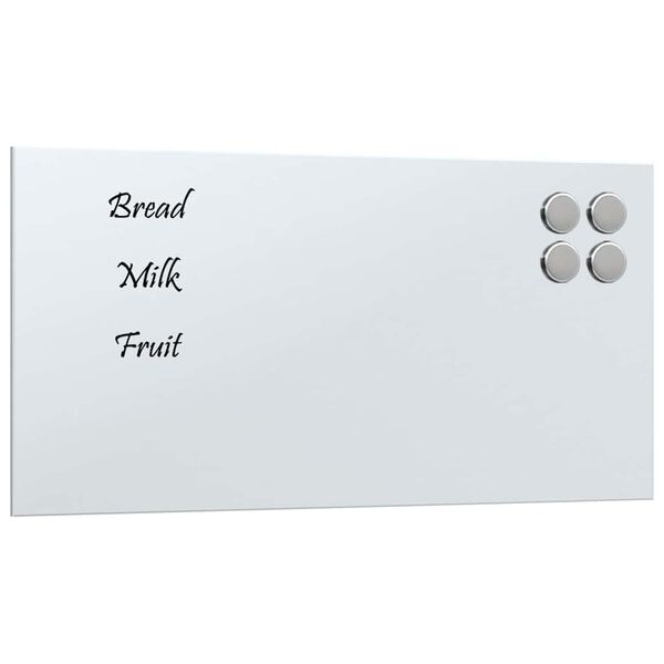 vidaXL Lavagna Magnetica a Parete Bianca 40x20 cm Vetro Temperato