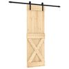vidaXL Porta scorrevole Naturale e Nero 70 x 210 cm