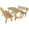 vidaXL Tavolo da Birreria con 2 Panche in Legno di Pino Impregnato