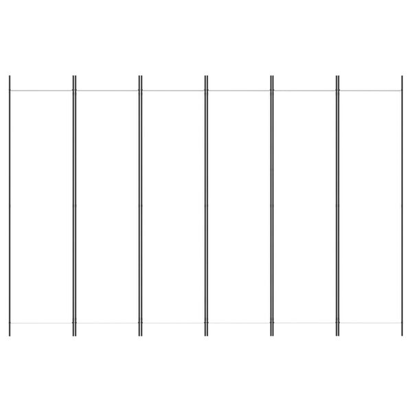 vidaXL Divisorio a 6 Pannelli Bianco 300x200 cm Tessuto