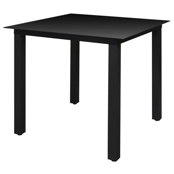 vidaXL Set da Pranzo da Giardino 5 pz Sedie Pieghevoli Alluminio Nero