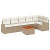 vidaXL Set Divano da Giardino 7 pz Beige e Crema polyrattan