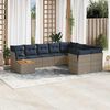 vidaXL Set Divani da Giardino 10 pz con Cuscini Grigio in Polyrattan