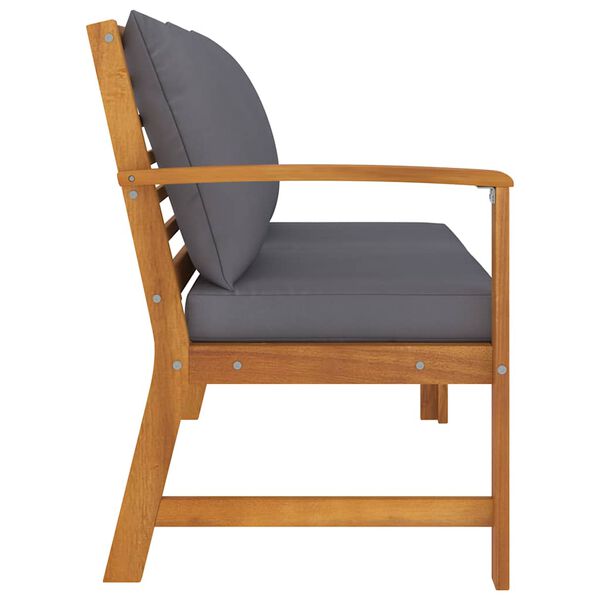 vidaXL Panca da Giardino 114,5cm con Cuscino Grigio Massello di Acacia