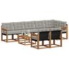 vidaXL Set di divani da esterno 9 pcs Grigio Naturale e Chiaro