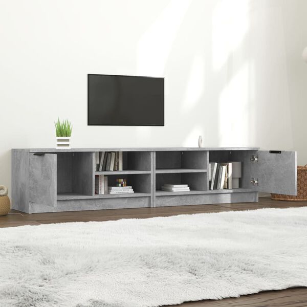 vidaXL Mobili TV 2 pz Grigio Cemento 80x35x36,5cm in Legno Multistrato